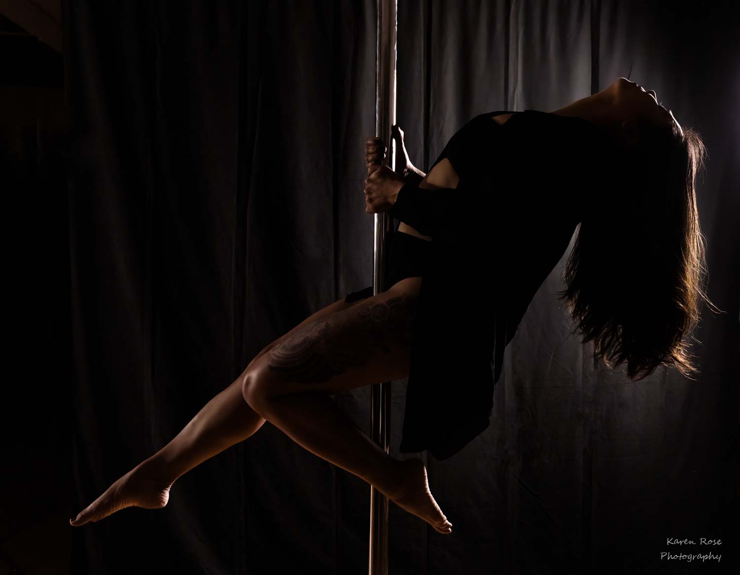 Pole art with amber rim lighting